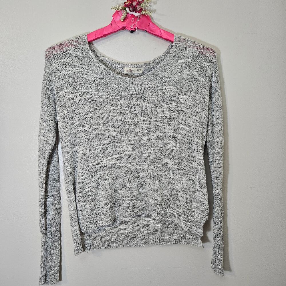 Hollister Marled Knit V-Neck Cropped Sweater Women XS Y2K